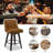 Hokku Designs & Makiba 360° Swivel Counter Height Bar Stool - CertiPUR-US Foam, Solid Wood Frame, Linen Upholstery-718174141-717743517
