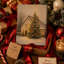 Vintage Christmas Tree Wall Art Snowy Cottage Canvas Print Framed 8 x 10 Inch