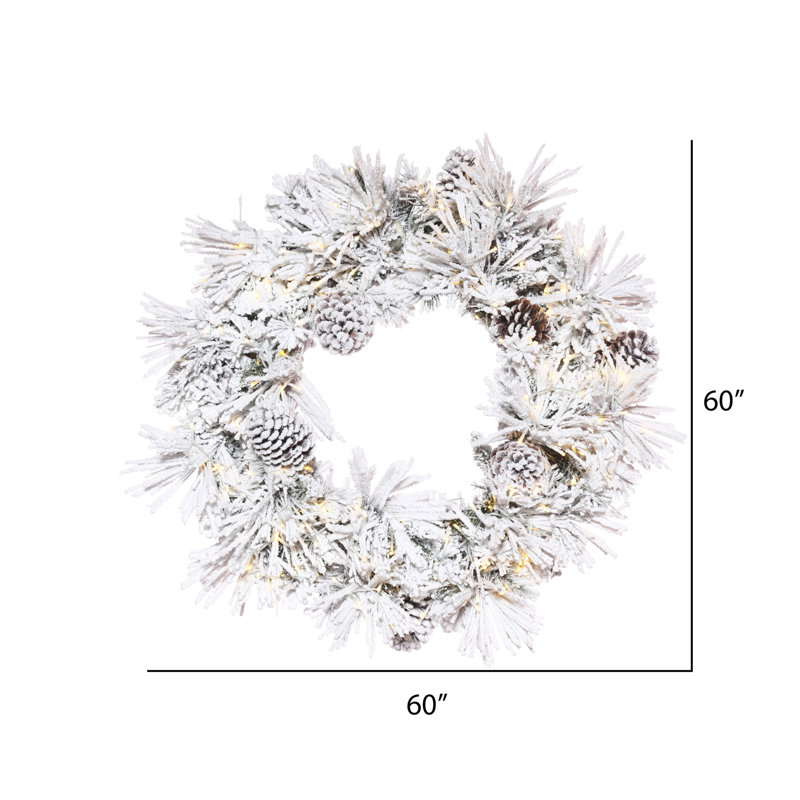 Couronne de Noël artificielle Odaniel, H 60 po x l 60 po x P 5 po
