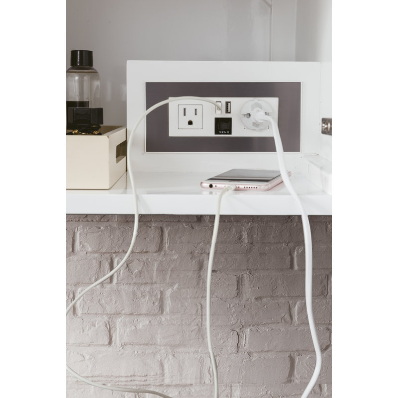 Mercer Island 60'' W Double Vanity, Glossy White, Glossy White, Radiant Gold