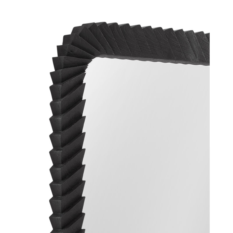 Kindlow Floor Mirror with Layered Wood Frame & Rounded Corners – Modern