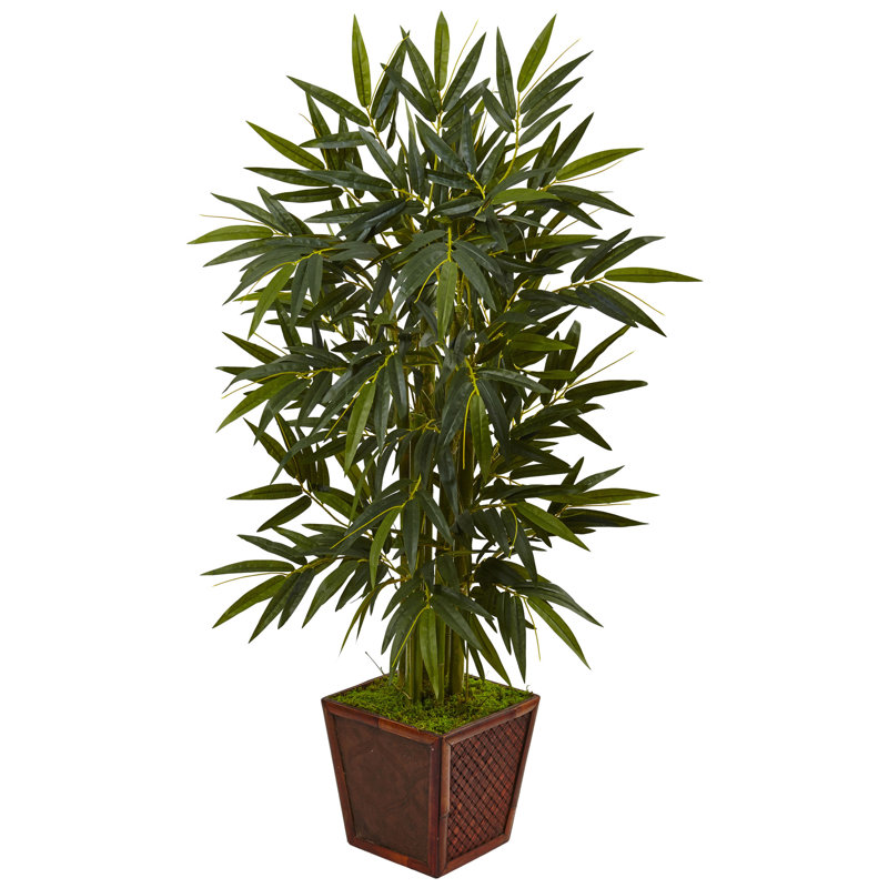 48'' Faux Bamboo Tree in Wood Planter