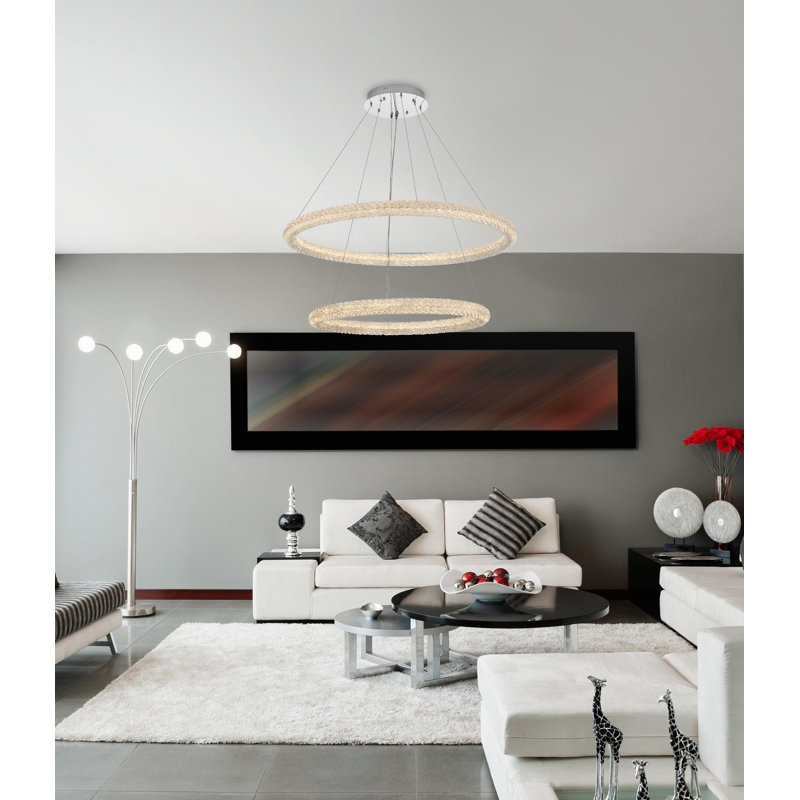 Lustre Aurora, H 15 po x l 25 po x P 25 po, Chrome, 8