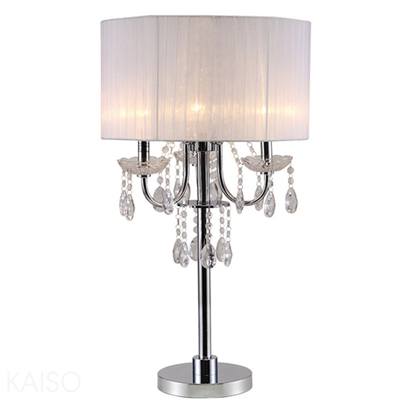 Lampe de table inspirée du cristal blanc / chrome 29,5 po (1pc / Ctn) (1,58 / 9,10)