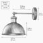 Applique murale industrielle en forme de dôme avec bras orientable à 180°-552704988