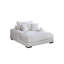 Chaise longue de couleur taupe, velours côtelé géant, 2 porte-gobelets, portos, pieds en bois, style moderne
