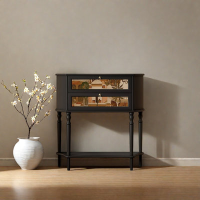 Console rétro en bois massif minimaliste