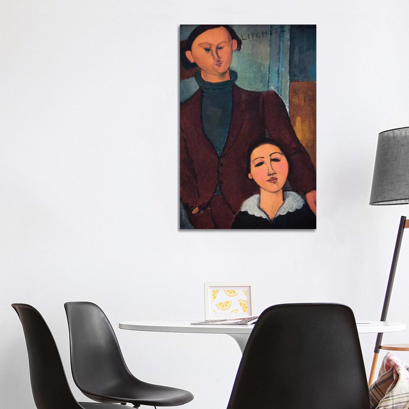 Portrait Of Jaques And Bethe Lipchitz by Amedeo Modigliani - Wrapped Canvas Painting, 101.6 cm H x 66.04 cm W x 1.91 cm D