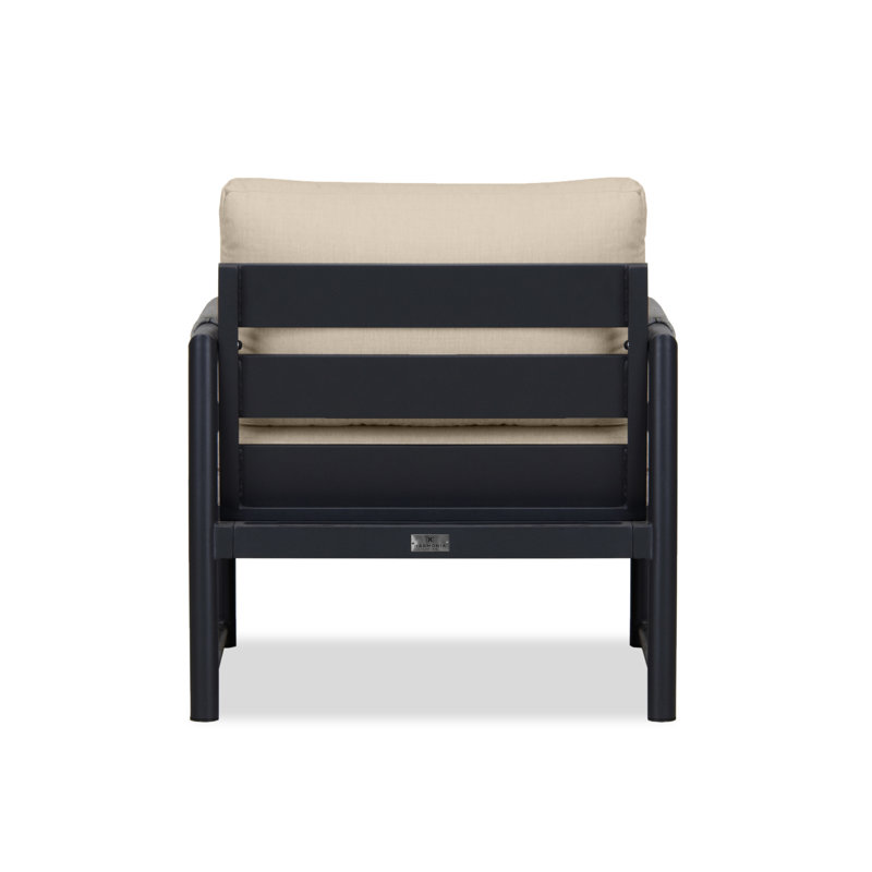 Alto Outdoor Lounge Chair, Spectrum Peacock Sunbrella® Plainweave, Black