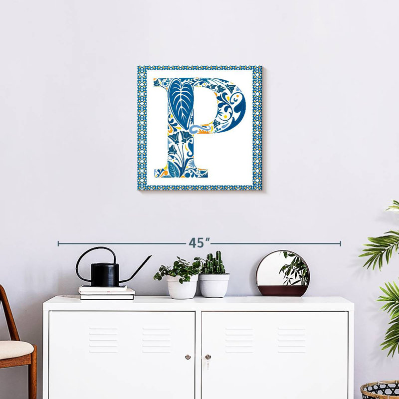 Keiri Floral Pattern Letter P, 20'' H x 20'' W