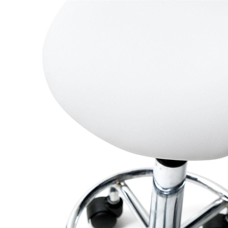 Adjustable Height Ergonomic Lab Stool with Wheels, White