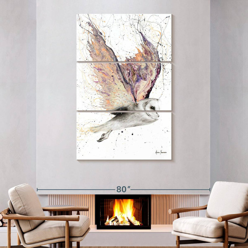 Brampt Heart Winged Owl, 74" H x 48" W