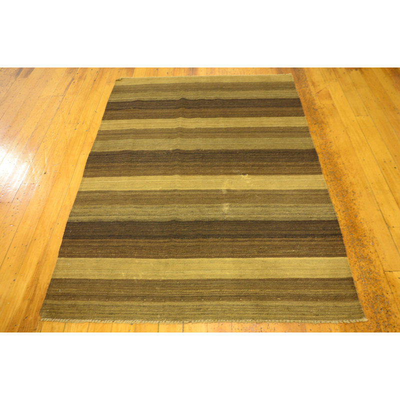 Tapis intérieur de la laine 4 pi 1 po x 5 pi 6 po "one-of-kind" à la main noué la new age Warminster