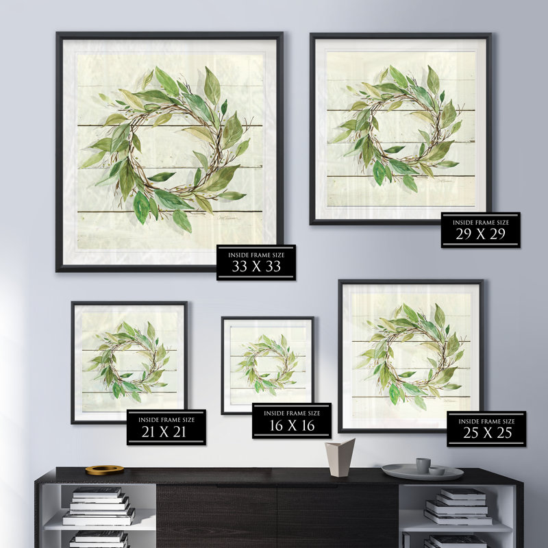 " Bay Leaf Wreath ", 26.5" H x 26.5" W x 1.5" D