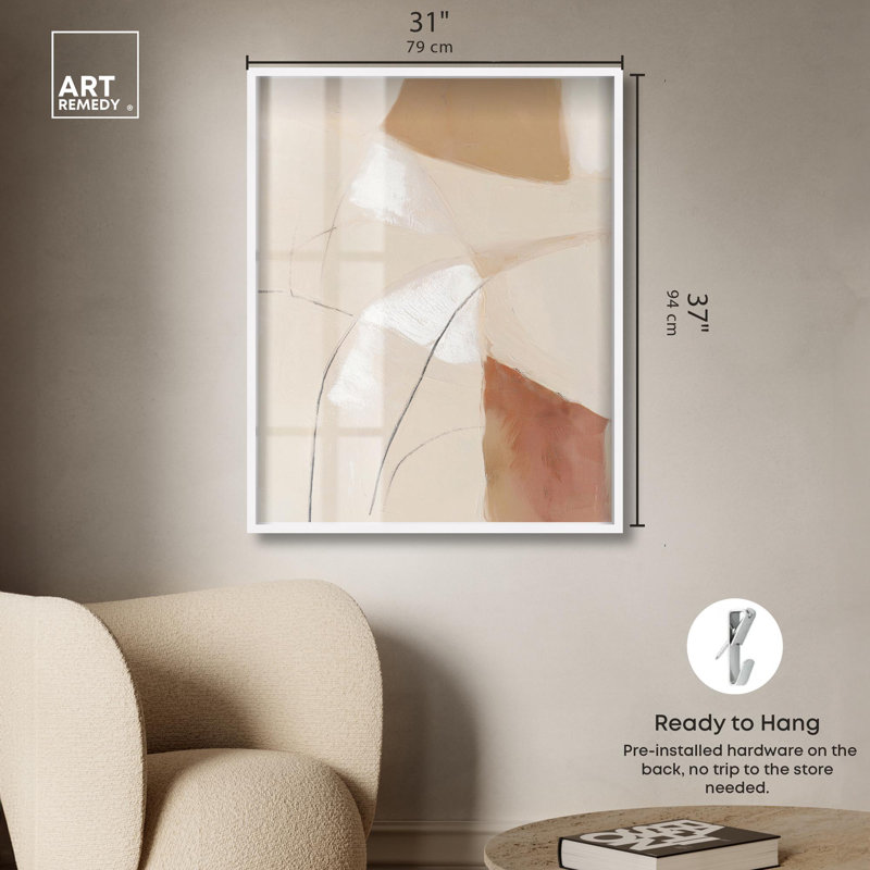 «Mineral Veins I Shadowbox Print» par Art Remedy, 37" H x 31" W, Blanc