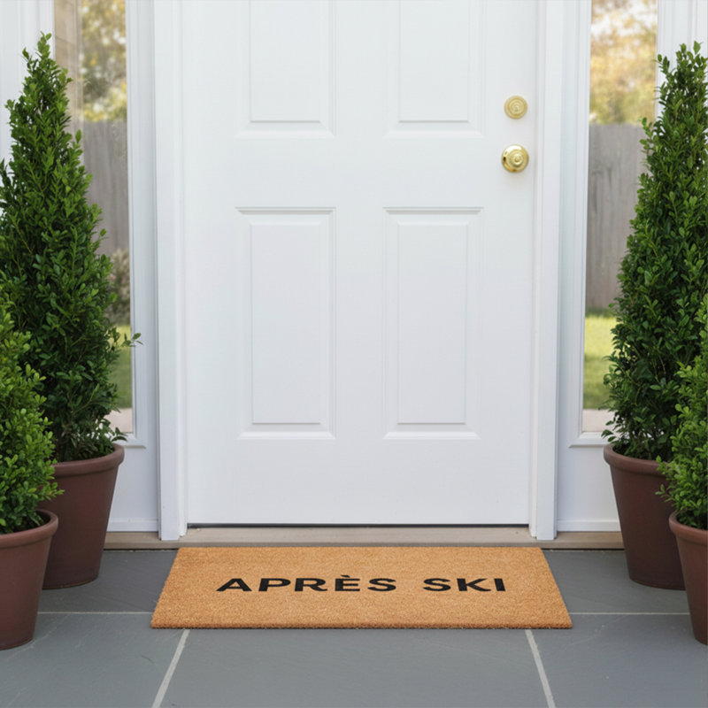 Apres Ski Black Doormat, 17"x29"