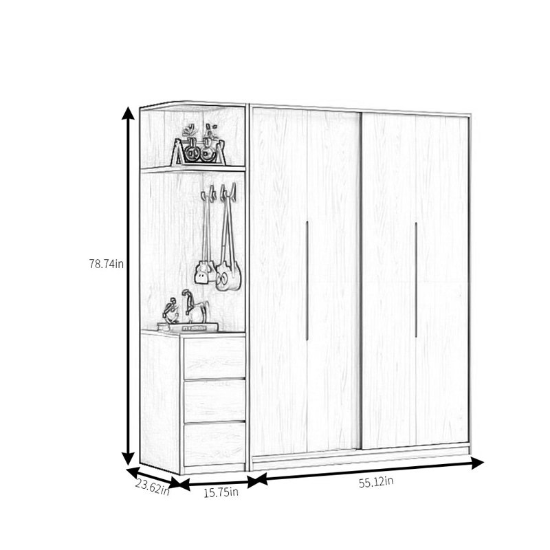 Maivish, H 78,74 po x l 70,87 po x P 23,62 po