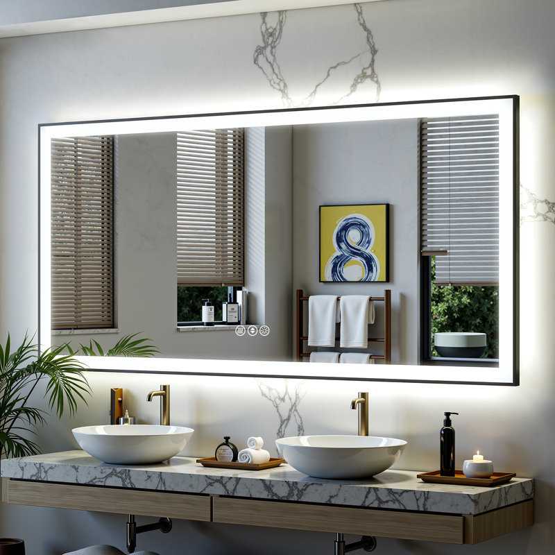 Miroir de salle de bain Lunara, 60 po x 36 po