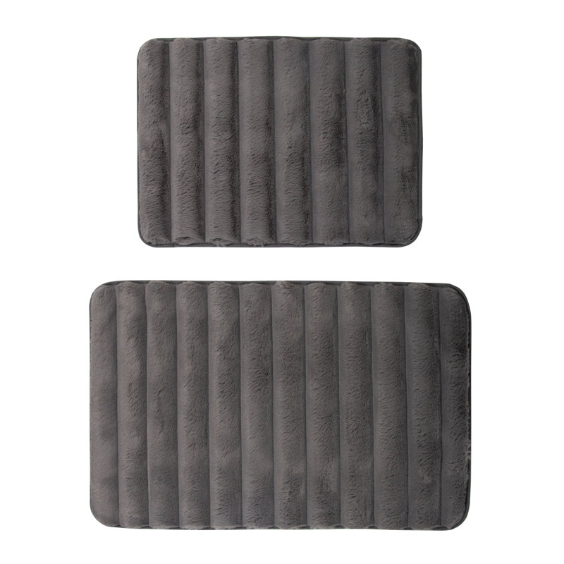 Desrosier Non-Slip Bath Rug, Charcoal