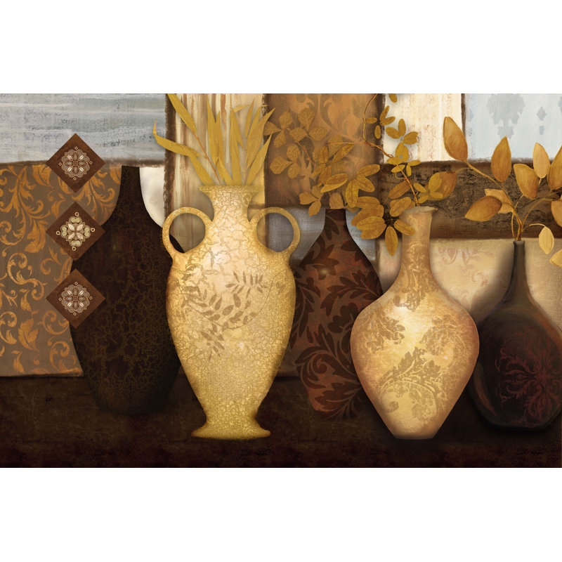 Patchwork Pots Bling - Wrapped Canvas Painting, 30cm H x 46cm W x 3.8cm D
