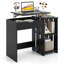 Bureau d'ordinateur compact avec compartiment caché et tablettes de rangement ouvertes