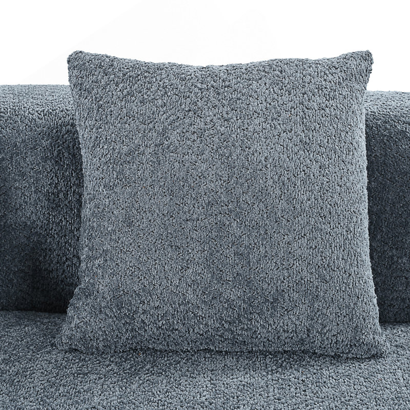Boneless 132" Modern Modular Sectional Sofa, Dark Blue