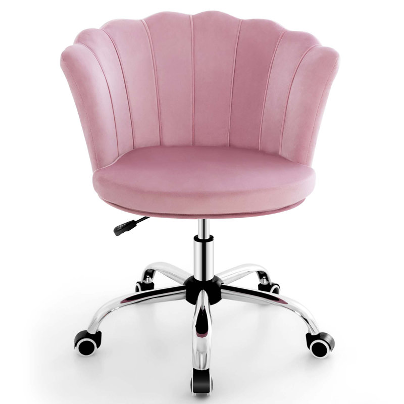 Fauteuil de coiffeuse Anzavia, Velours rose