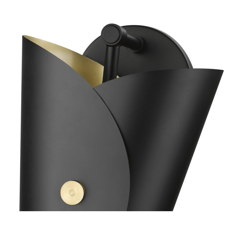 Andreoni 1 Light Wall Sconce in Matte White, Matte Black