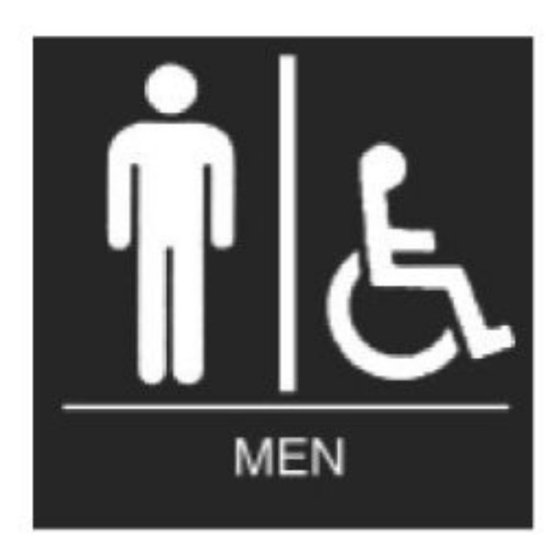 ADA Men Handicap Sign with Black coloring