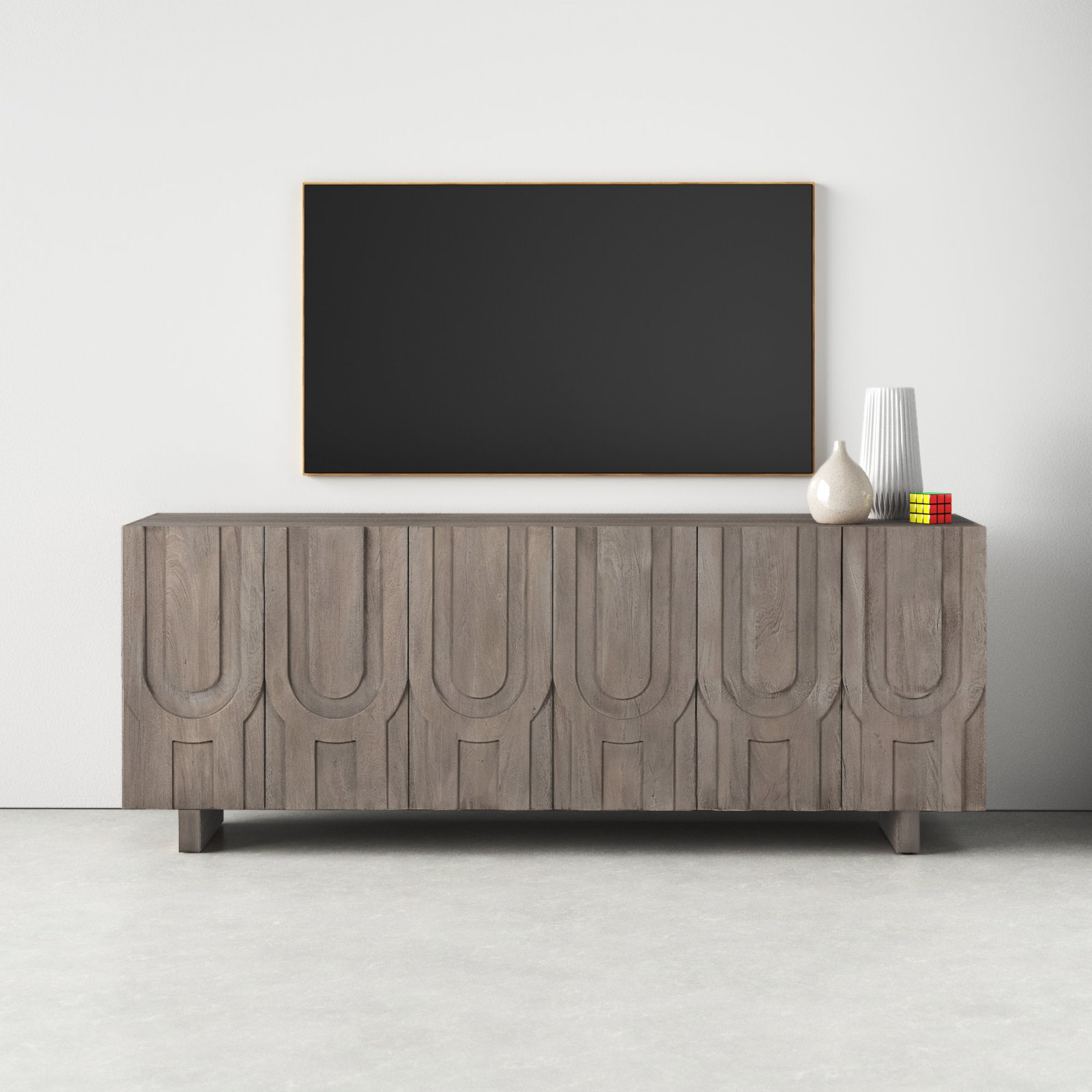 Soraya 72'' Media Console, Aged Gray
