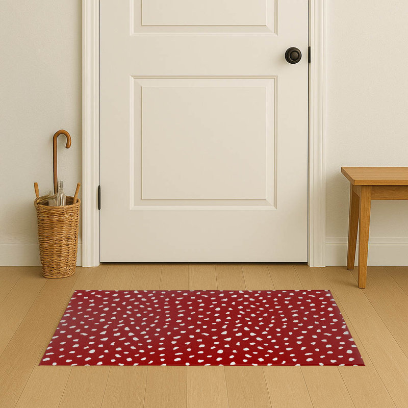 Paillasson Paint Drop, Rouge canneberge, L 84 po x L 60 po