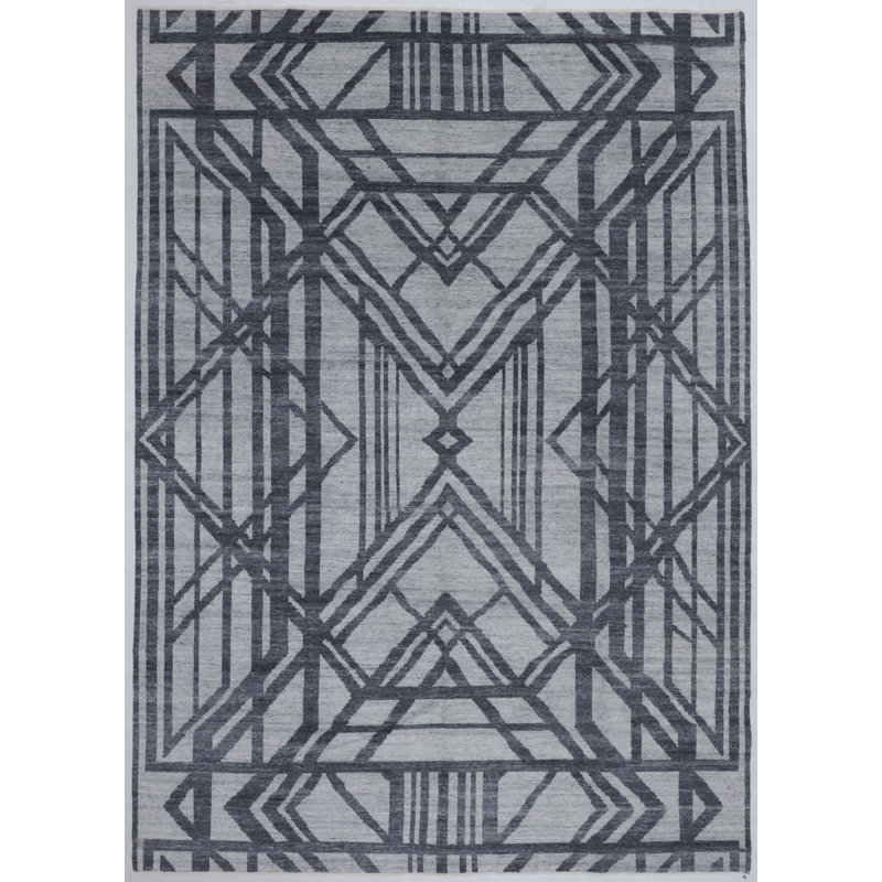 Hand Knotted Geometric Area Rug