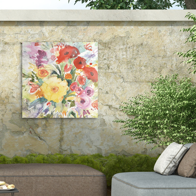 Toile extérieure Sheila Golden the Birthday Bouquet, H 24 po x l 24 po x P 1,5 po