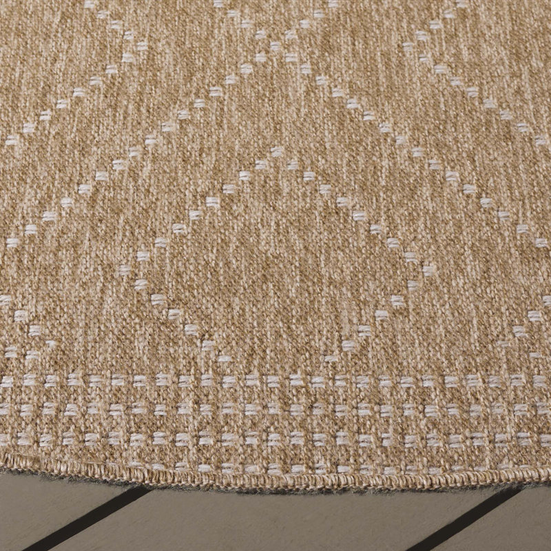 Leonara Retreat Performance Geometric Rug, Round 6'7"