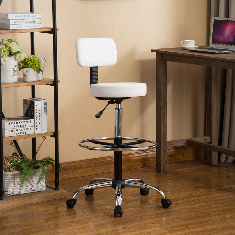 Ardjan Elevate Your Workspace with Rolling stool for office, Adjustable Drafting Stool with Footrest, Office Stool Adjustable Height