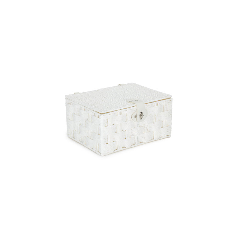 Wicker White Twisted Paper Rope Storage Basket, 17cm H x 35cm W x 26cm D