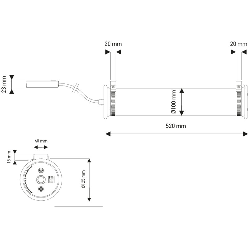 Lampe suspendue In The Tube, Doré, H 20,4724 po x l 4,9213 po x P 4,9213 po
