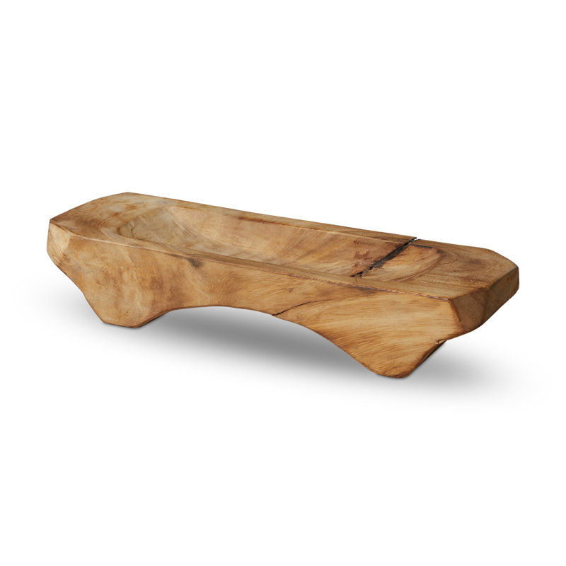 Silla Solid Wood Decorative Bowl, Burnt Reclaimed