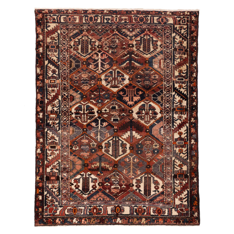 Tapis rouge rétro Kayseri 5 pi 1 po x 6 pi 9 po