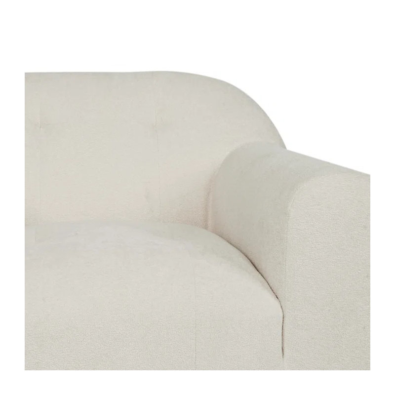 Fauteuil club moderne, Tissu crème