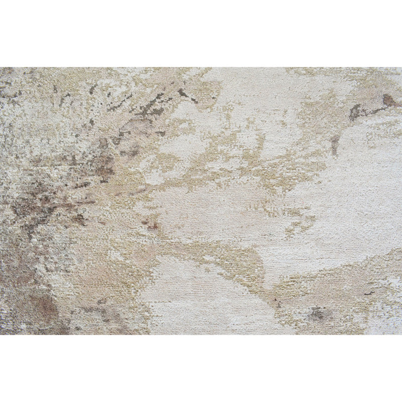 Tapis brun et ivoire de haute qualité noué à la main, Rectangle 6' x 9'