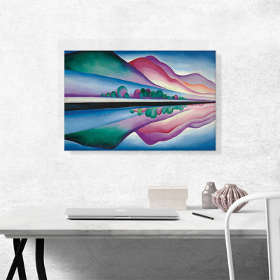 «Lake George Reflection 1921» par Georgia O-Keeffe, reproduction d'art sur toile tendue