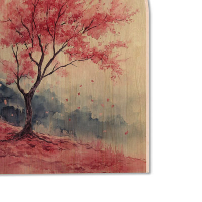 Arbre fleuri Sakura I - art floral en bois arqué