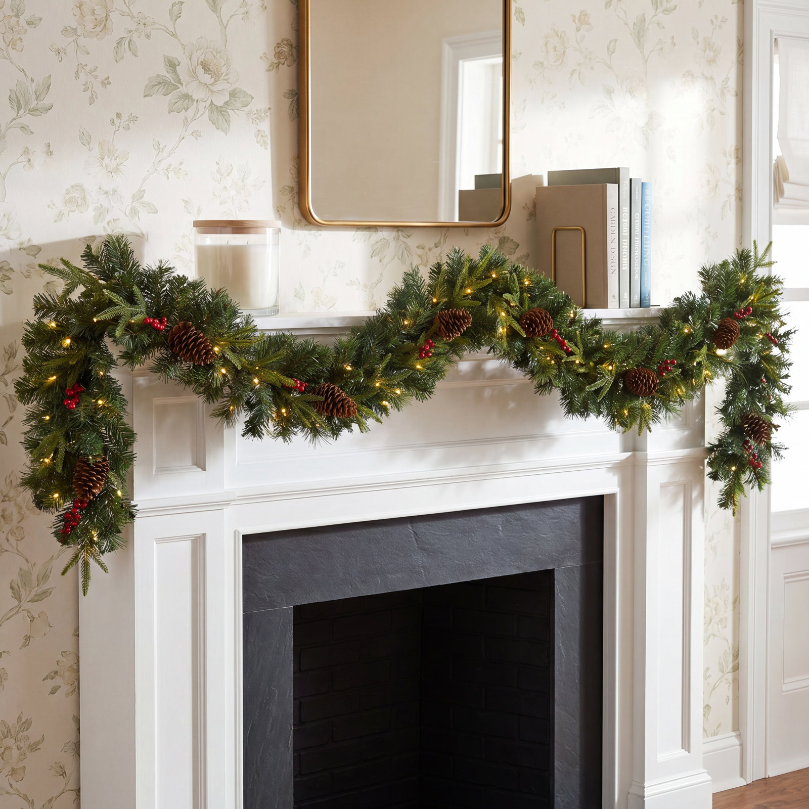6'' in. Lighted Faux Garland