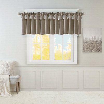 Lightweight Faux Silk Valance With Beads 50X26"