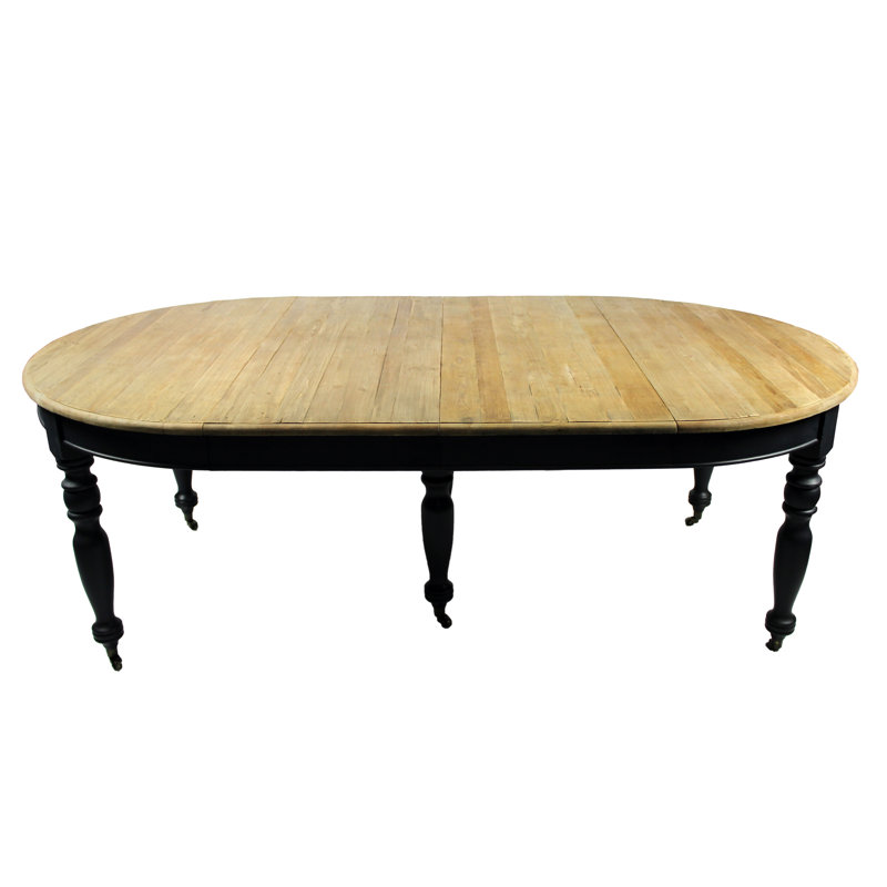 Howarth Extendable Pine Oval Solid Wood Dining Table, Black