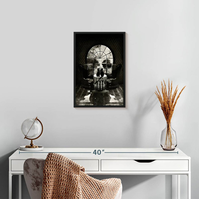 Crâne de chambre BW, 13 po x 19 po, Cadre flottant noir