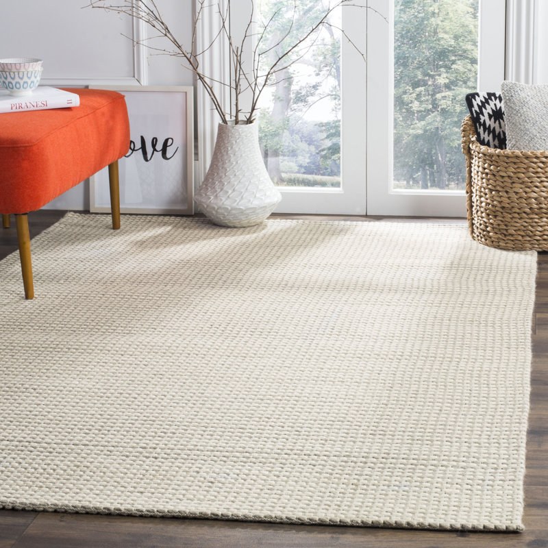 Tapis argent / ivoire tissé à la main Tulane, Rectangle 6 pi x 9 pi