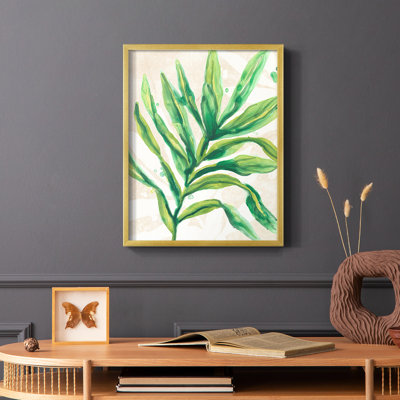 «Parchment Palms I», reproduction encadrée - bois massif