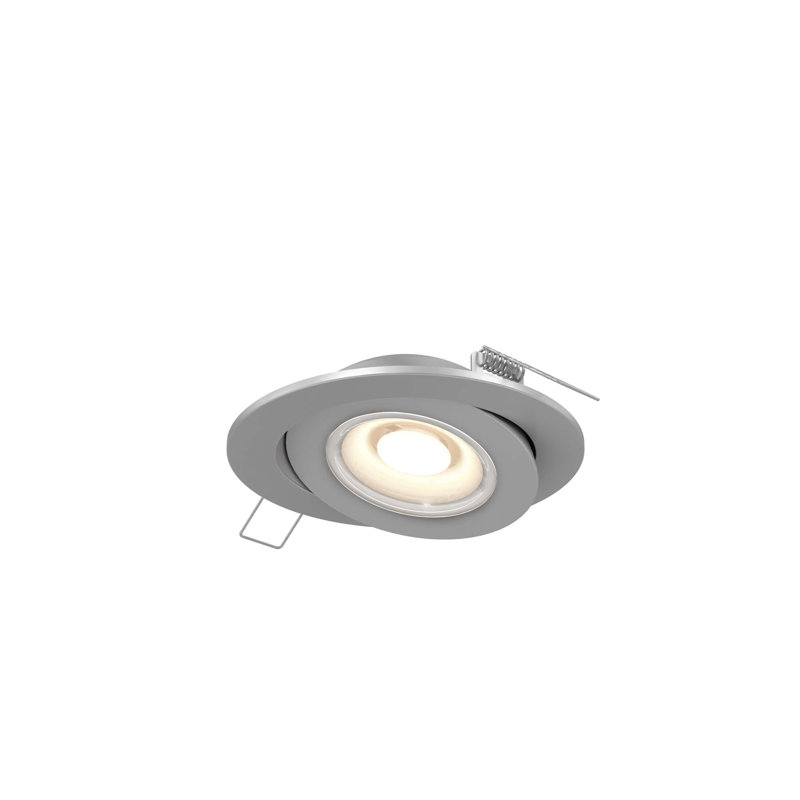 4'' Selectable Color Temperature 9 Watt Dimmable Air-Tight IC Rated LED Canless Recessed Lighting Kit, Satin Nickel